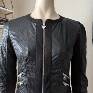 Guess Black Faux Leather Jacket Size XS